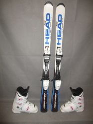 Juniorské lyže HEAD SUPERSHAPE 117cm + Lyžáky 23,5cm, SUPER STAV