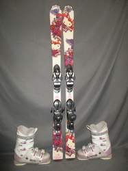 Juniorské lyže HEAD HELLO KITTY 130cm + Lyžáky 25,5cm, VÝBORNÝ STAV