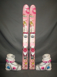 Dětské lyže ROSSIGNOL PRINCESS 93cm + Lyžáky 19,5cm, VÝBORNÝ STAV