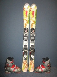 Dětské lyže ROSSIGNOL FUN GIRL 100cm + Lyžáky 20,5cm, VÝBORNÝ STAV