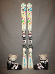 Juniorské lyže ROXY 132cm + Lyžáky 24,5cm, SUPER STAV