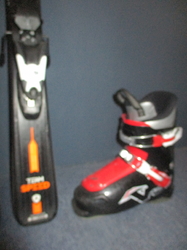 Dětské lyže DYNASTAR TEAM SPEED 110cm + Lyžáky 22,5cm, SUPER STAV