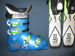 Juniorské lyže SALOMON X-MAX Jr 120cm + Lyžáky 24,5cm, SUPER STAV