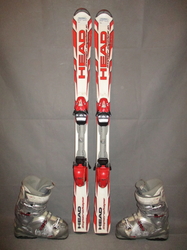 Juniorské lyže HEAD SUPERSHAPE 117cm + Lyžáky 23cm, VÝBORNÝ STAV