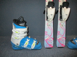 Juniorské lyže HEAD NICE ONE 117cm + Lyžáky 24,5cm, VÝBORNÝ STAV 