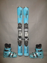 Dětské lyže ELAN SCOOP STUF 90cm + Lyžáky 19cm, SUPER STAV
