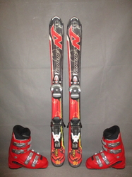 Dětské lyže ELAN TEAM 90cm + Lyžáky 19cm, VÝBORNÝ STAV