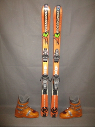 Juniorské lyže ROSSIGNOL RADICAL 130cm + Lyžáky 25,5cm, VÝBORNÝ STAV