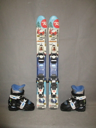 Dětské lyže ROSSIGNOL ROBOT 80cm + Lyžáky 17,5cm, VÝBORNÝ STAV