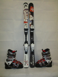 Juniorské lyže HEAD DIDIER CUCHE 117cm + Lyžáky 24,5cm, VÝBORNÝ STAV