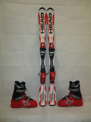Juniorské lyže HEAD SUPERSHAPE 117cm + Lyžáky 24,5cm, VÝBORNÝ STAV
