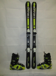 Juniorské lyže HEAD SUPERSHAPE 137cm + Lyžáky 26,5cm, SUPER STAV 