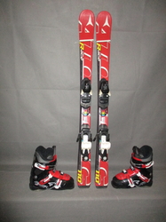 Dětské lyže ATOMIC RACE 110cm + Lyžáky 23,5cm, SUPER STAV 