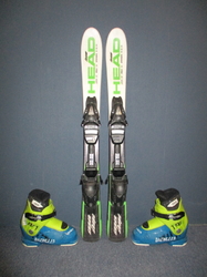 Dětské lyže HEAD SUPERSHAPE 87cm + Lyžáky 18,5cm, VÝBORNÝ STAV