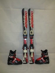 Dětské lyže ATOMIC RACE 90cm + Lyžáky 19,5cm, VÝBORNÝ STAV