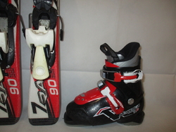 Dětské lyže ATOMIC RACE 90cm + Lyžáky 19,5cm, VÝBORNÝ STAV