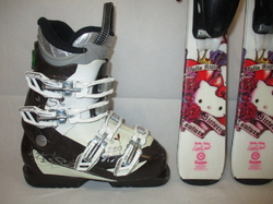 Juniorské lyže HEAD HELLO KITTY 117cm + Lyžáky 23cm, VÝBORNÝ STAV