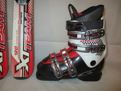 Juniorské lyže TECNO XT TEAM 120cm + Lyžáky 24,5cm, SUPER STAV