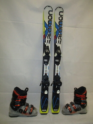 Dětské lyže SALOMON X RACE 110cm + Lyžáky 22,5cm, SUPER STAV