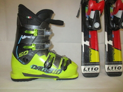 Dětské lyže SALOMON EQUIPE 110cm + Lyžáky 23,5cm, VÝBORNÝ STAV