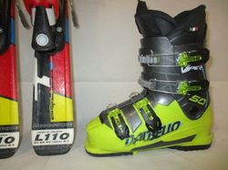 Dětské lyže SALOMON EQUIPE 110cm + Lyžáky 23,5cm, VÝBORNÝ STAV