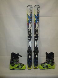 Dětské lyže SALOMON X RACE 110cm + Lyžáky 23,5cm, SUPER STAV