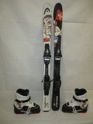 Dětské lyže HEAD CUCHE 107cm + Lyžáky 22,5cm, VÝBORNÝ STAV