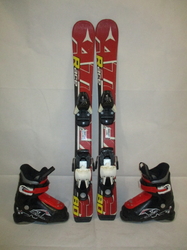 Dětské lyže ATOMIC RACE 80cm + Lyžáky 17,5cm, VÝBORNÝ STAV