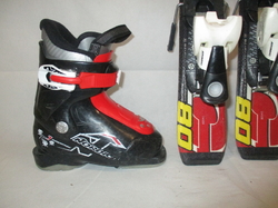 Dětské lyže ATOMIC RACE 80cm + Lyžáky 17,5cm, VÝBORNÝ STAV