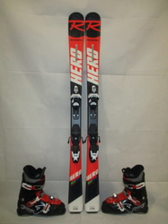 Juniorské lyže ROSSIGNOL HERO MTE 130cm + Lyžáky 25,5cm, SUPER STAV