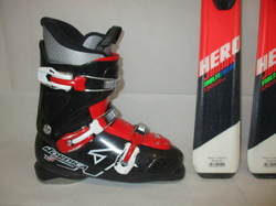 Juniorské lyže ROSSIGNOL HERO MTE 130cm + Lyžáky 25,5cm, SUPER STAV