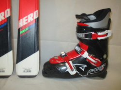 Juniorské lyže ROSSIGNOL HERO MTE 130cm + Lyžáky 25,5cm, SUPER STAV