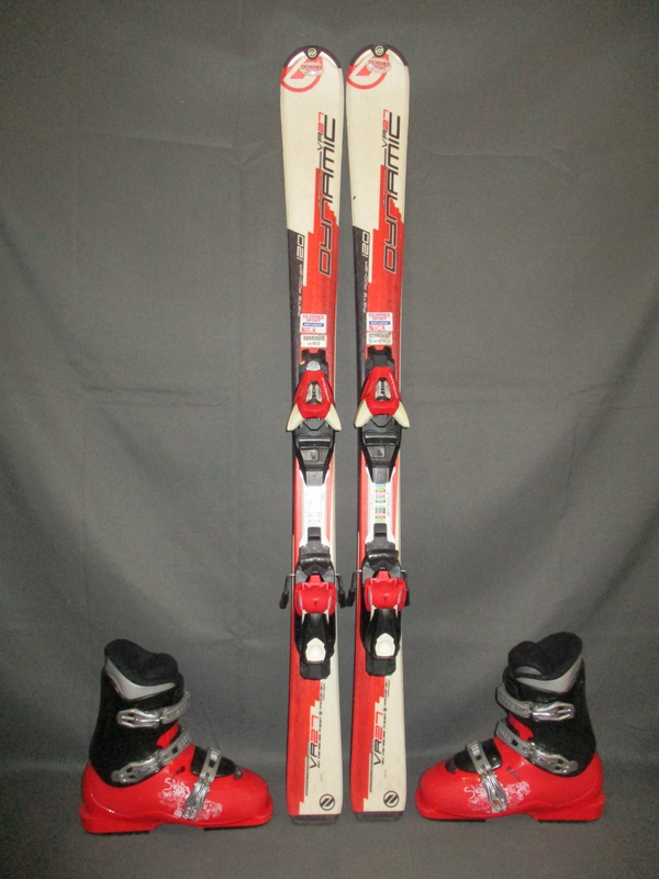 Juniorské lyže DYNAMIC VR 27 120cm + Lyžáky 24,5cm, VÝBORNÝ STAV