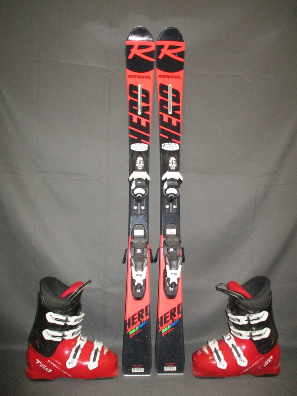 Juniorské lyže ROSSIGNOL HERO MTE 120cm + Lyžáky 24cm, SUPER STAV