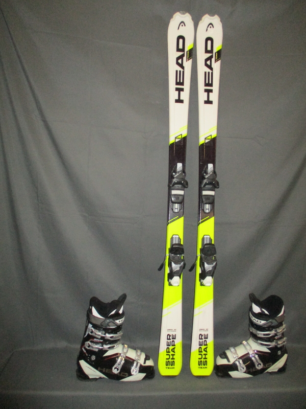 Juniorské lyže HEAD SUPERSHAPE TEAM 157cm + Lyžáky 28cm, SUPER STAV