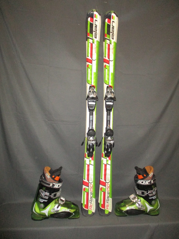 Juniorské lyže ELAN RC RACE 150cm + Lyžáky 28,5cm, VÝBORNÝ STAV