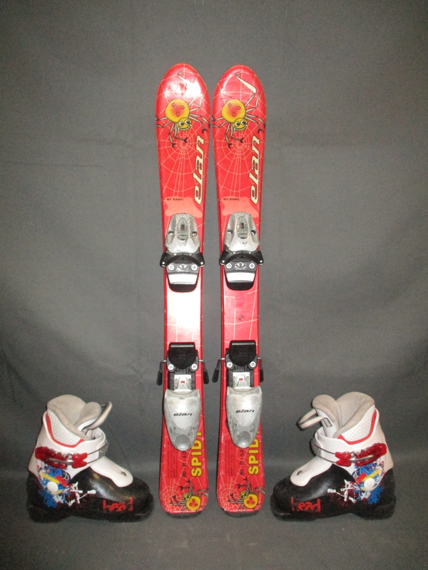 Dětské lyže ELAN SPIDY 80cm + Lyžáky 18,5cm, VÝBORNÝ STAV