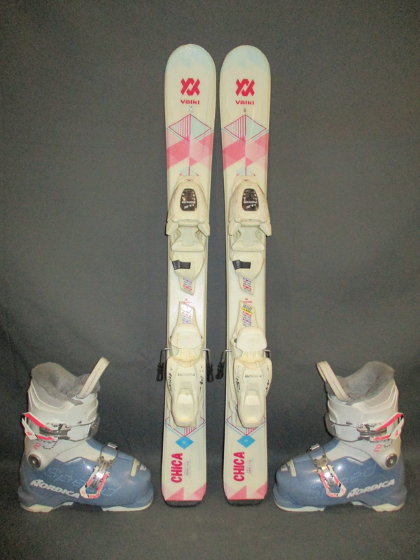 Dětské lyže VÖLKL CHICA 80cm + Lyžáky 18,5cm, SUPER STAV