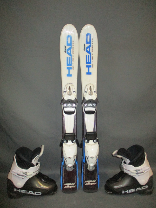 Dětské lyže HEAD SUPERSHAPE 77cm + Lyžáky 17,5cm, SUPER STAV