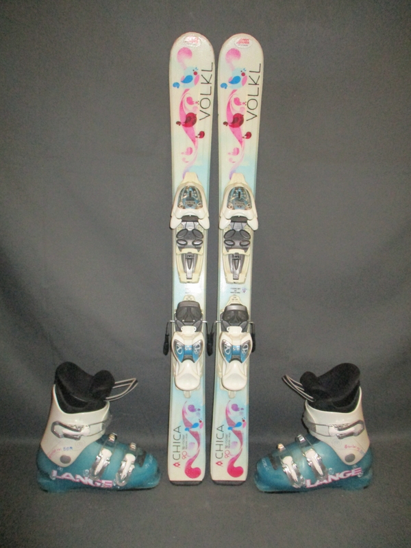 Dětské lyže VÖLKL CHICA 90cm + Lyžáky 19,5cm, VÝBORNÝ STAV