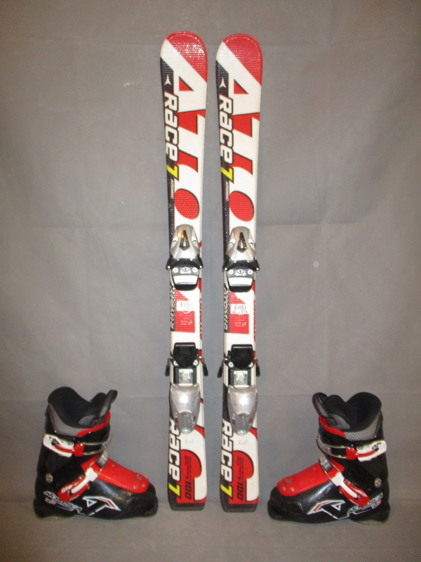 Dětské carvingové lyže ATOMIC RACE 100cm+BOTY 20,5cm, VÝBORNÝ STAV