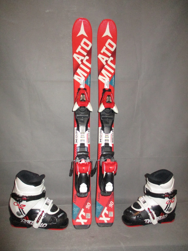 Dětské lyže ATOMIC REDSTER XT 90cm + Lyžáky 19,5cm, SUPER STAV