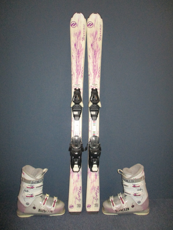 Juniorské lyže DYNAMIC LIGHT ELVE 130cm + Lyžáky 25,5cm, VÝBORNÝ STAV
