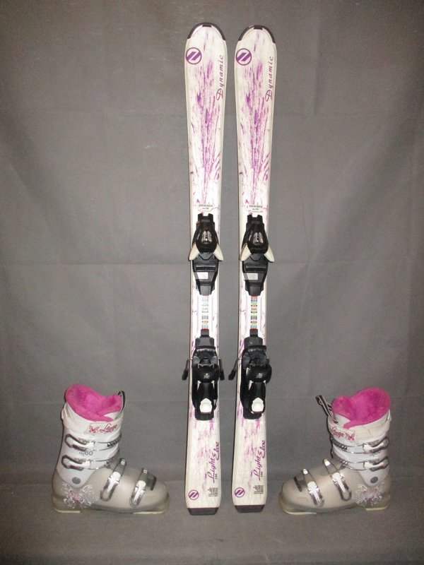 Juniorské lyže DYNAMIC LIGHT ELVE 120cm + Lyžáky 24,5cm, SUPER STAV