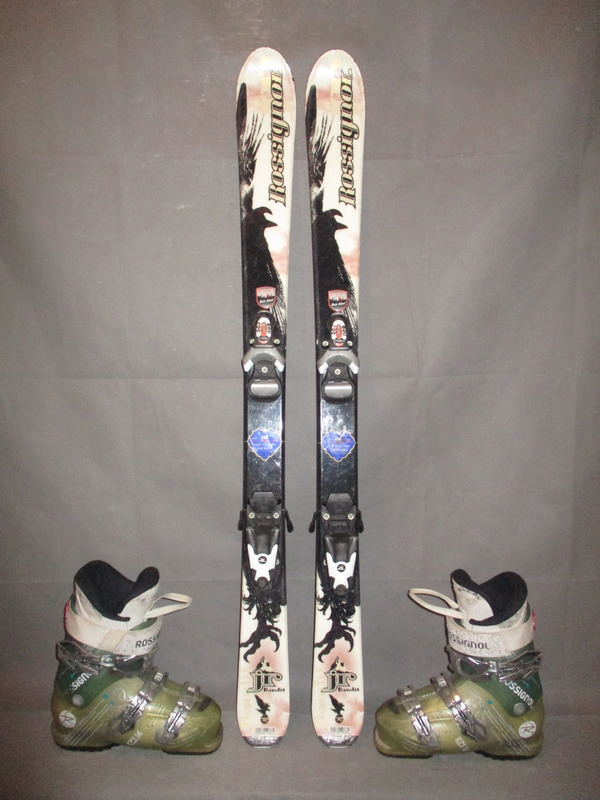 Juniorské lyže ROSSIGNOL BANDIT Jr 118cm + Lyžáky 23,5cm, VÝBORNÝ STAV