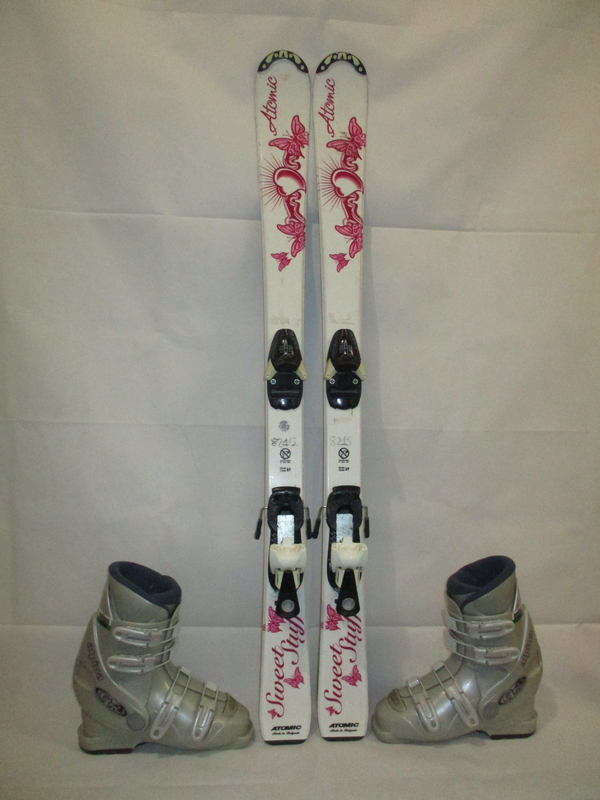 Juniorské lyže ATOMIC SWEET STUFF 120cm + Lyžáky 23cm, VÝBORNÝ STAV