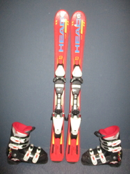 Dětské lyže HEAD SUPERSHAPE 97cm + Lyžáky 21cm, VÝBORNÝ STAV