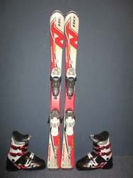 Dětské lyže NORDICA TEAM RACE 110cm + Lyžáky 22,5cm, VÝBORNÝ STAV