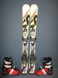 Dětské lyže SALOMON 24HRS 90cm + Lyžáky 19cm, VÝBORNÝ STAV