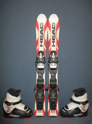 Dětské lyže HEAD SUPERSHAPE 77cm + Lyžáky 18,5cm, VÝBORNÝ STAV